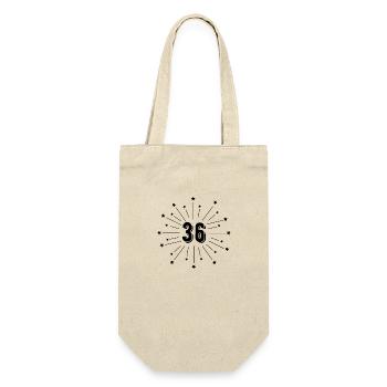 36. Sternjubiläum - Geschenk zum 36-jährigen Jubiläum - Geschenkbeutel für Flaschen - Natur - Vorne