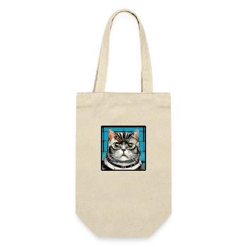 CooleKatze 4 - Geschenkbeutel für Flaschen - Natur - Vorne