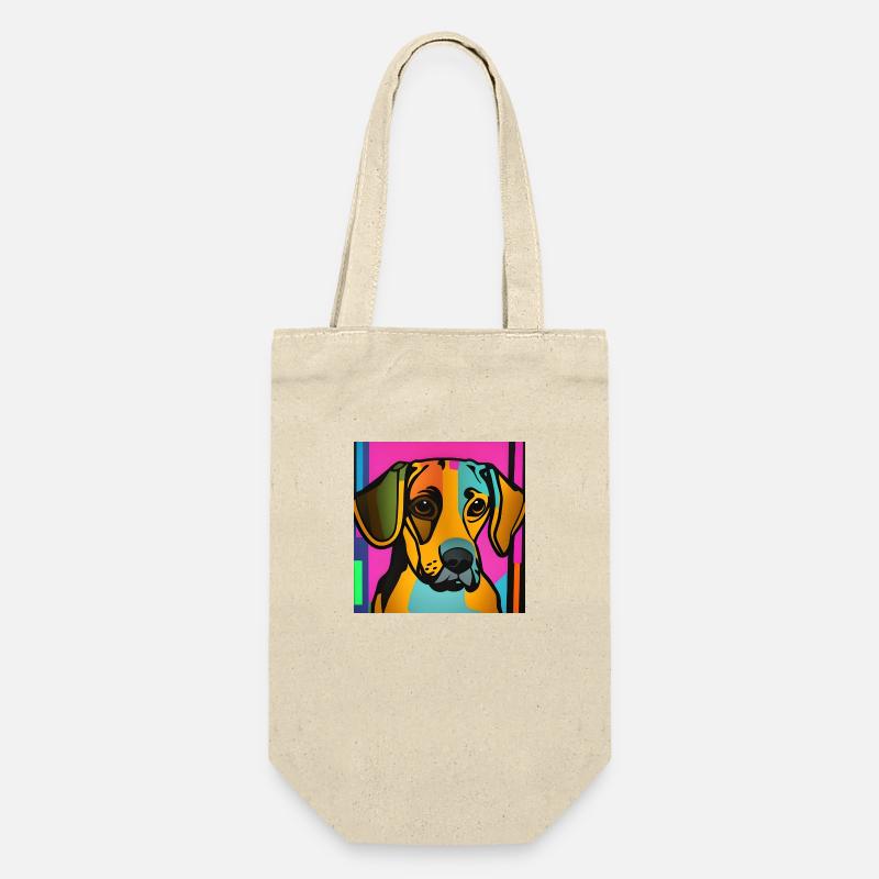 Hund Pop-Art - Geschenkbeutel für Flaschen - Natur
