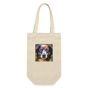 Australian Shepherd Dog Breed Dog Portrait - Gift Bag for Bottles - nature - Front