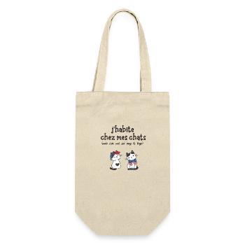 j'habite chez mes chats humour - Sac à bouteille - nature - Devant