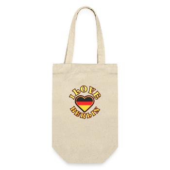 I love Berlin. Deutschland, Schwarz-Rot-Gold - Geschenkbeutel für Flaschen - Natur - Vorne