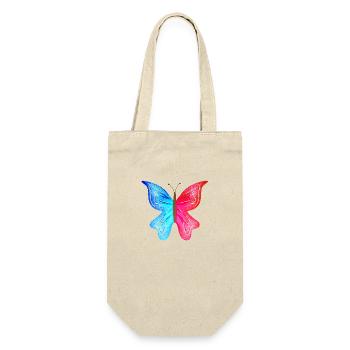 schmetterling blau pink symbol insekt tier flügel - Geschenkbeutel für Flaschen - Natur - Vorne