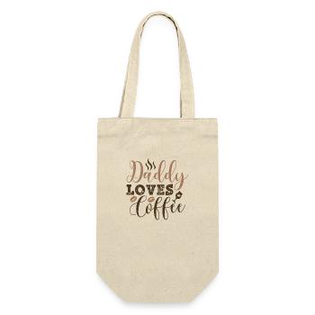 Daddy Loves Coffee - Gift Bag for Bottles - nature - Front