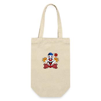 Clown - Geschenkbeutel für Flaschen - Natur - Vorne
