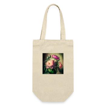 Floral Design 12 - Geschenkbeutel für Flaschen - Natur - Vorne