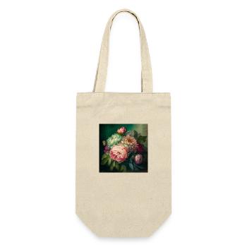 Floral Design15 - Geschenkbeutel für Flaschen - Natur - Vorne