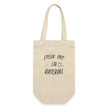 j'peux pas j'ai baseball - Sac à bouteille - nature - Devant
