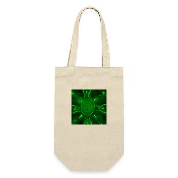SONNIGES GRÜNES MANDALA - Geschenkbeutel für Flaschen - Natur - Vorne