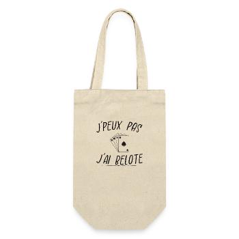 j'peux pas j'ai belote - Sac à bouteille - nature - Devant