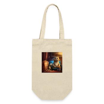 Cat watching a movie with popcorn - Gift Bag for Bottles - nature - Front