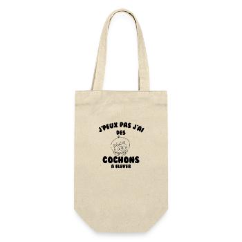 J’peux pas j’ai des cochons à élever - Sac à bouteille - nature - Devant