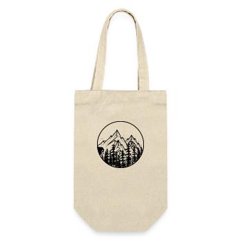 Klettern in der freien Natur Illustration - Geschenkbeutel für Flaschen - Natur - Vorne