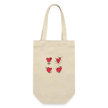 14 Feb Be My Valentine Happy Valentine Day 01 - Geschenkbeutel für Flaschen - Natur - Vorne