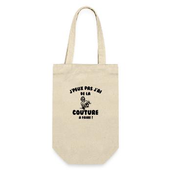 J’peux pas j’ai de la couture à faire - Sac à bouteille - nature - Devant