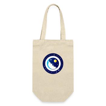 Süße Cartoon Darstellung des Planeten Erde 3 - Geschenkbeutel für Flaschen - Natur - Vorne