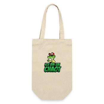 Ich bin ein Chaot - Geschenkbeutel für Flaschen - Natur - Vorne