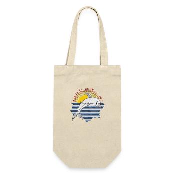 Delfin - Geschenkbeutel für Flaschen - Natur - Vorne