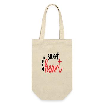 Sweet Heart - Geschenkbeutel für Flaschen - Natur - Vorne