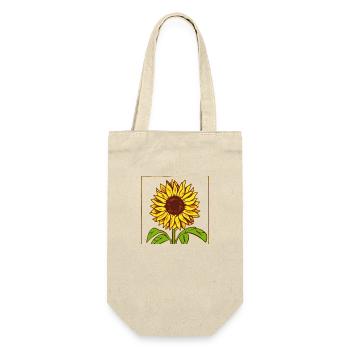 Sunflower motif with frame - Gift Bag for Bottles - nature - Front
