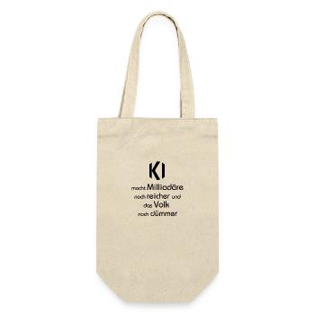 KI Miiliardäre - Geschenkbeutel für Flaschen - Natur - Vorne