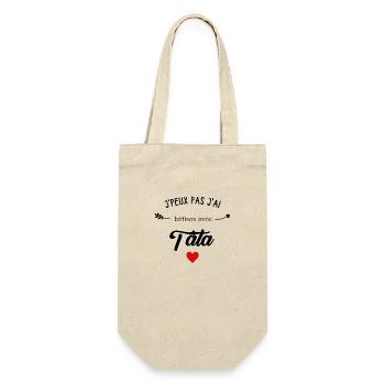j'peux pas j'ai bêtises avec tata - Sac à bouteille - nature - Devant
