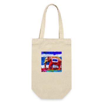 help_for_elephants_14 - Geschenkbeutel für Flaschen - Natur - Vorne