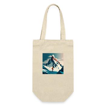 Illustration Bergskifahrer, Skipiste - Geschenkbeutel für Flaschen - Natur - Vorne