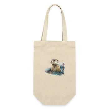 Otter - Geschenkbeutel für Flaschen - Natur - Vorne