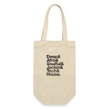 Deep Afro Soulful Jackin Tech House schwarz Grunge - Geschenkbeutel für Flaschen - Natur - Vorne