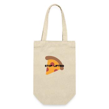STOP LIFTING PIZZA - Gift Bag for Bottles - nature - Front