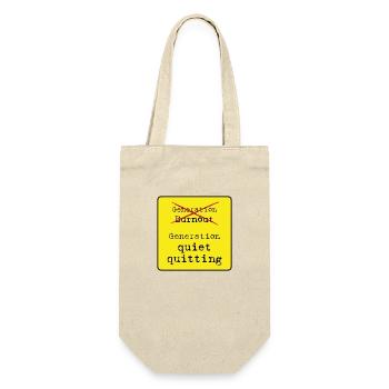 quiet quitting - Geschenkbeutel für Flaschen - Natur - Vorne