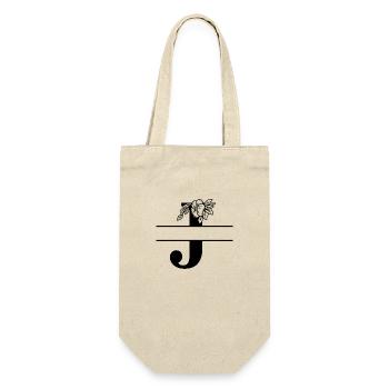 Personalized floral letter J - Gift Bag for Bottles - nature - Front