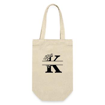 Personalized floral letter K - Gift Bag for Bottles - nature - Front