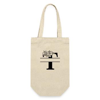 Personalized floral letter T - Gift Bag for Bottles - nature - Front