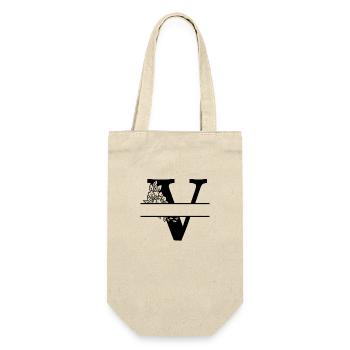 lettre v floral personnalisé - Sac à bouteille - nature - Devant
