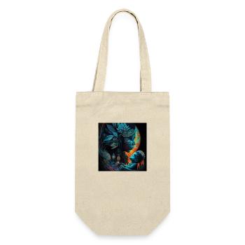 Mutter und Tochter Fantasy - Geschenkbeutel für Flaschen - Natur - Vorne
