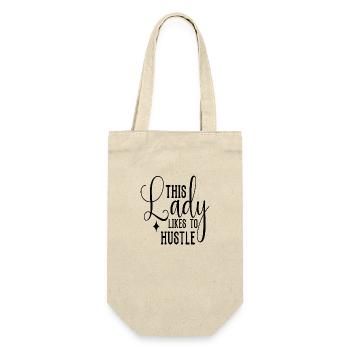 This Lady Likes to Hustle - Geschenkbeutel für Flaschen - Natur - Vorne