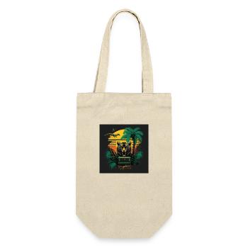 80s retro - Geschenkbeutel für Flaschen - Natur - Vorne