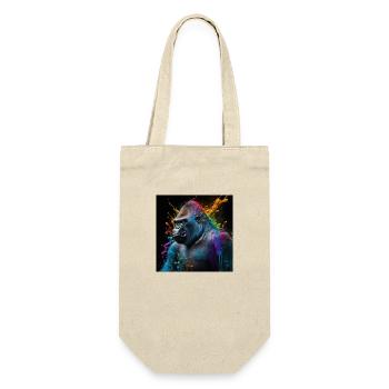 Farbiger Gorilla, einzigartiges Design - Geschenkbeutel für Flaschen - Natur - Vorne