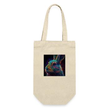 Farbiger Hase, einzigartiges Design - Geschenkbeutel für Flaschen - Natur - Vorne