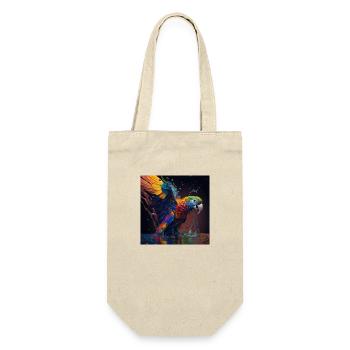 Farbiger Papagei, einzigartiges Design - Geschenkbeutel für Flaschen - Natur - Vorne