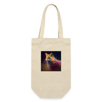 Farbiger Fuchs, einzigartiges Design - Geschenkbeutel für Flaschen - Natur - Vorne