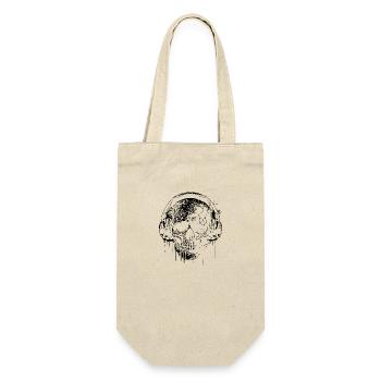 Vintage Skull Tattoo with Headphone - Gift Bag for Bottles - nature - Front