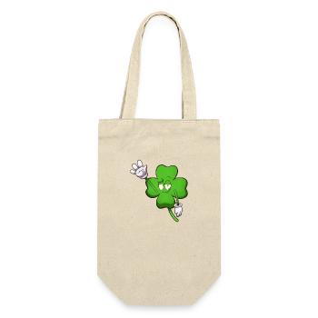 Four-Leaf Clover Character Waving - Gift Bag for Bottles - nature - Front