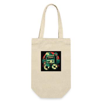 Retro 3 - Geschenkbeutel für Flaschen - Natur - Vorne