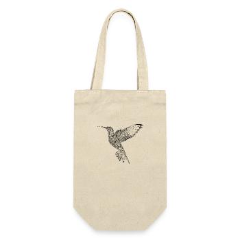Exotischer fliegender Kolibri breite Schwingen - Geschenkbeutel für Flaschen - Natur - Vorne