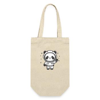 Kawaii Niedlicher Glücklicher Astronaut Panda - Geschenkbeutel für Flaschen - Natur - Vorne