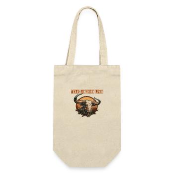 Longhorn Texas Geschenk - Geschenkbeutel für Flaschen - Natur - Vorne