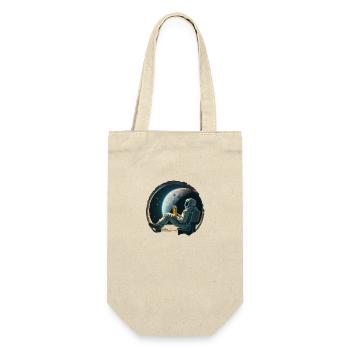 Astronaut relaxing with beer cool illustration - Gift Bag for Bottles - nature - Front